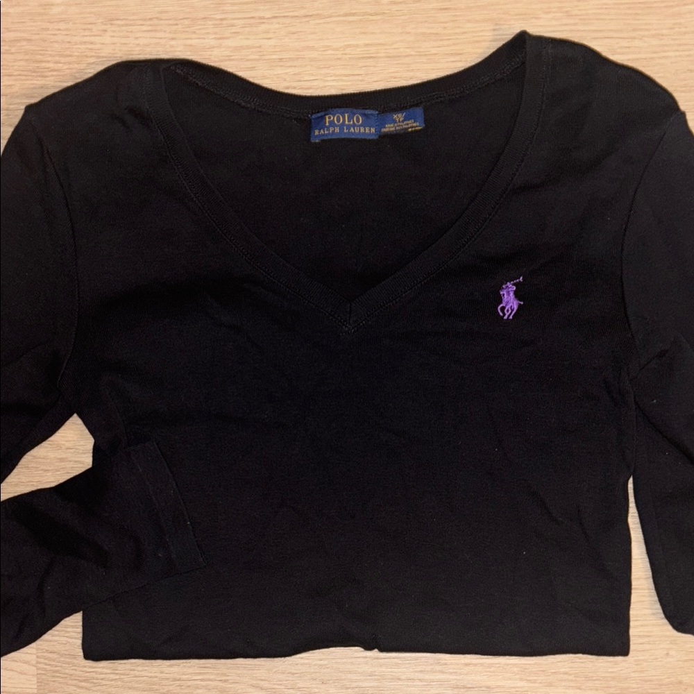 Polo Ralph Lauren Black V-Neck Longsleeve